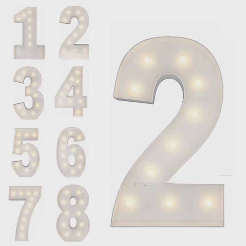3ft/4ft天棚数字灯派对数字发光字母灯生日装饰品马赛克背景墙