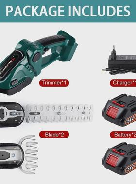 2合1绿篱机20000RPM可充电手持式家用灌木除草修剪割草机花园工具