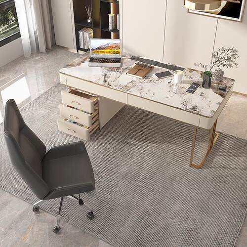 加工定制岩板写字桌书桌椅办公桌老板厂旋转升降办公椅佛山写字台