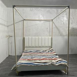 单独蚊帐支架子加厚粗1.2四柱单卖1.5米1.8m实木原木 定制宫廷