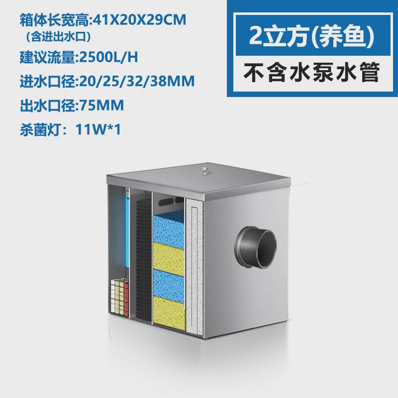 锦鲤过滤桶水循环系统室外鱼池过滤器池塘过滤箱不锈钢净化外置