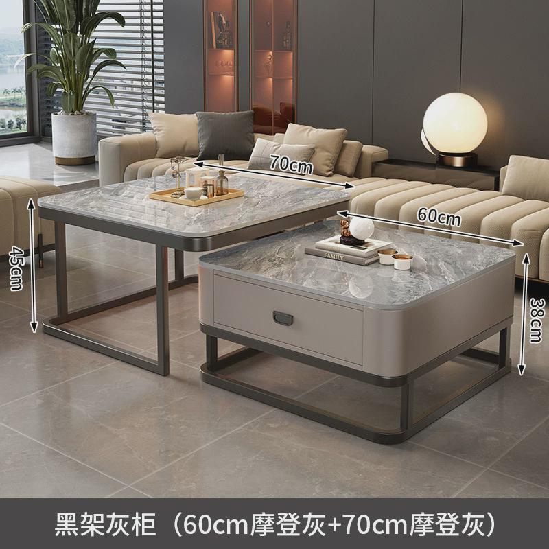 玻璃2024小户型家用大理石茶几轻奢方形客厅新款茶几简约现代岩板