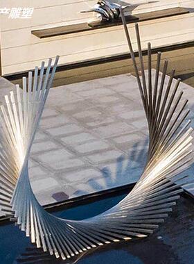 不锈钢凤尾雕塑酒店售楼部不锈钢圆管抽象水景雕塑摆件异形雕塑