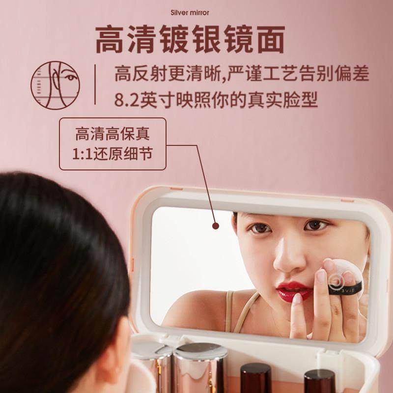 化妆品收纳盒防尘带镜子一体桌面箱梳妆台大容量口红护肤品置物架