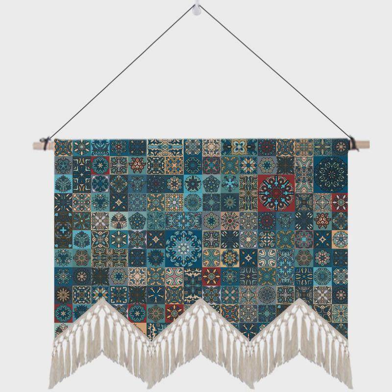 hx民族风流苏挂毯装饰背景布卧室书房壁挂棉麻墙面装饰挂布长方形,居家布艺,挂毯/壁毯,淘宝优惠券,粉丝福利购,淘宝优惠卷