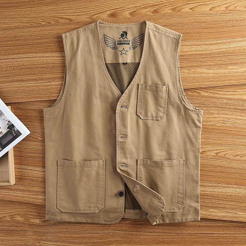 美式男士马甲纯棉大码马夹春秋款坎肩宽松中老年外穿休闲,男装,常规马甲,淘宝优惠券,粉丝福利购,淘宝优惠卷