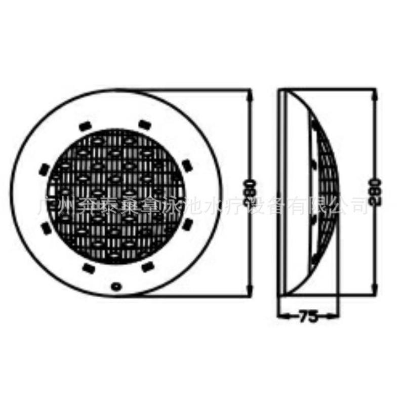 壁挂式水下灯塑料泳池挂壁式水下照明泳池灯具100w/12vl301