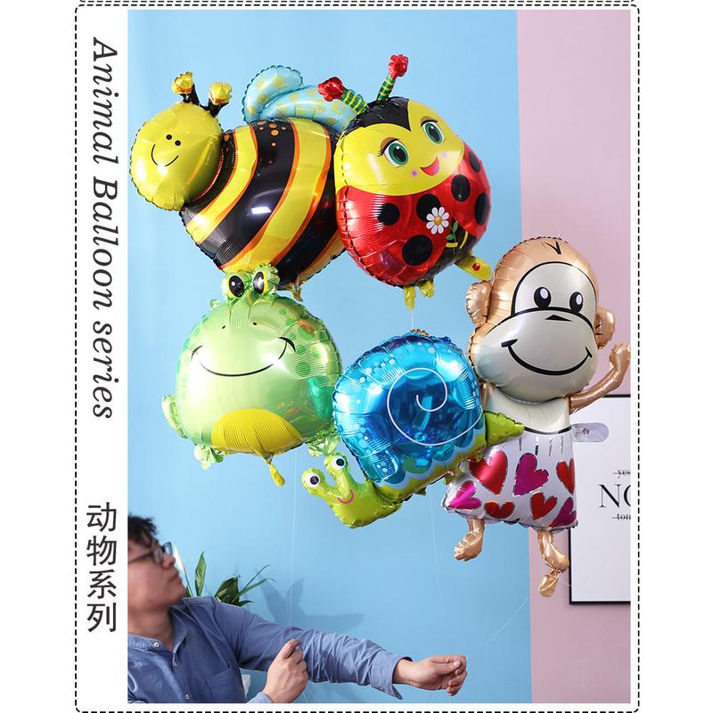大号卡通铝膜飘空气球会飞送线动物气球地推玩具地摊儿童生日装饰