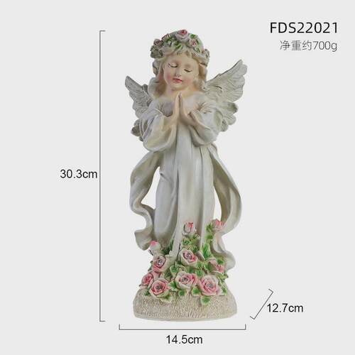 太阳能花仙子小夜灯户外花园园艺树脂工艺品庭院装饰摆件欢迎牌