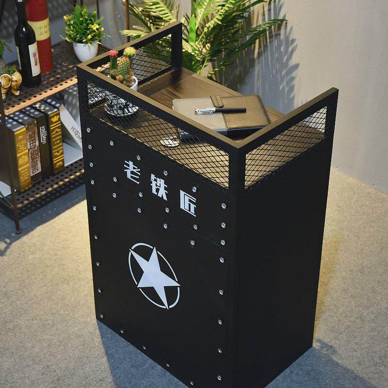 收银台工业风小型网红简约铁艺店铺小吧台迷你复古现代小前台柜台