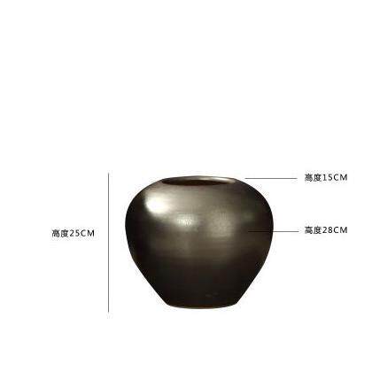 复古干支复古落地大缸坛子花器陶瓷花瓶新中式陶罐酒店餐厅摆设件