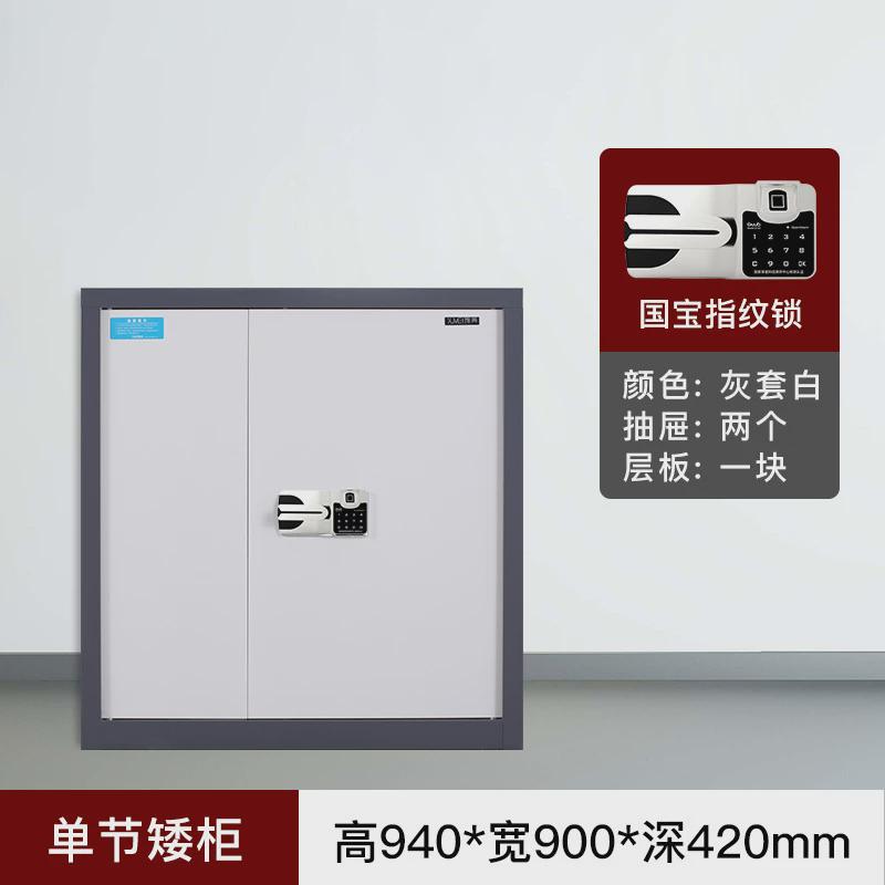 文件电子指纹密码锁柜子加厚铁皮资料柜钢制保密柜保险柜储物矮柜