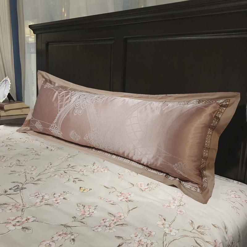 xei3轻奢双人大红婚庆长枕套贡缎提花枕头套情侣1.5/1.8m床枕