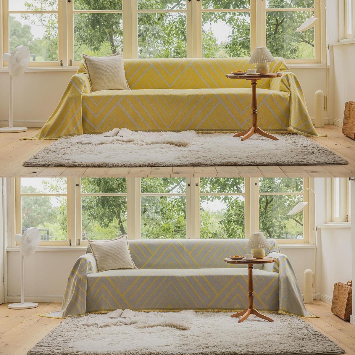 伊琪缦韵桌布多功能沙发巾盖巾几何现代简约厚实双面可用工厂直供