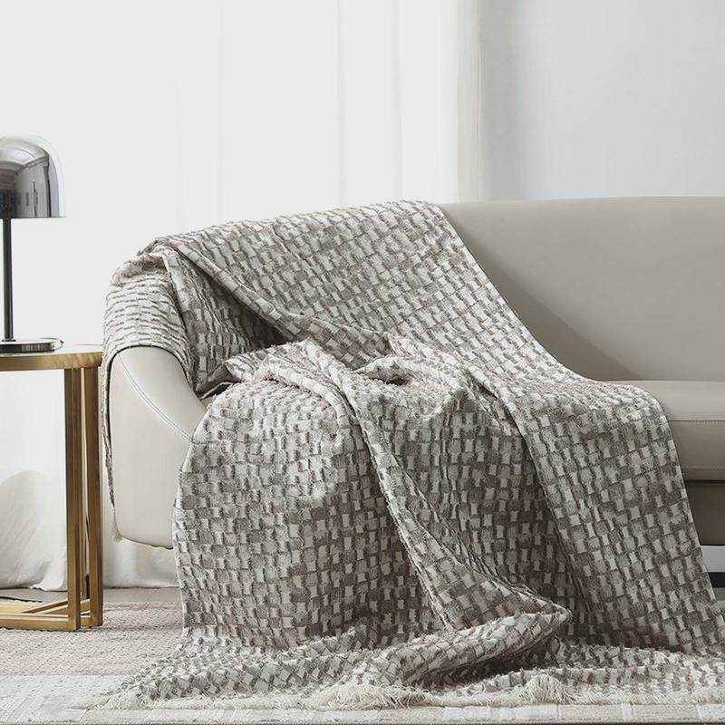 现代简约诧寂风搭毯酒店民宿样板间别墅床尾巾沙发客厅软装休闲毯,床上用品,休闲毯/毛毯/绒毯,淘宝优惠券,粉丝福利购,淘宝优惠卷
