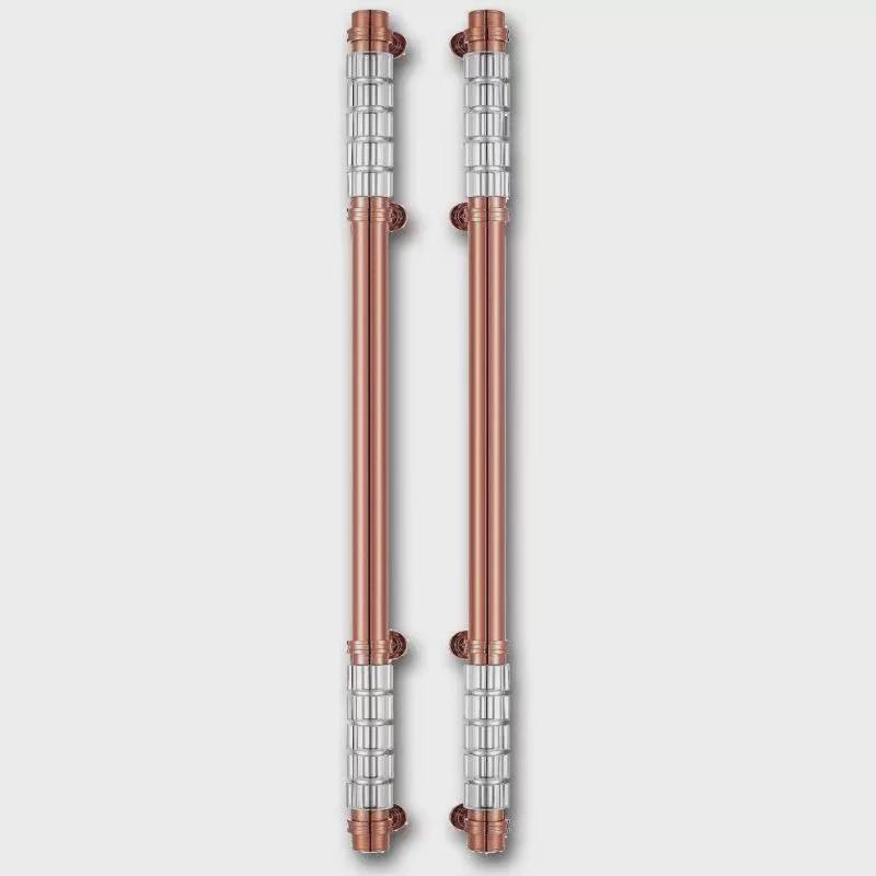 大黑恒钛轻奢酒店会所水晶玻璃大门豪华不锈钢亚克力m拉手大门把