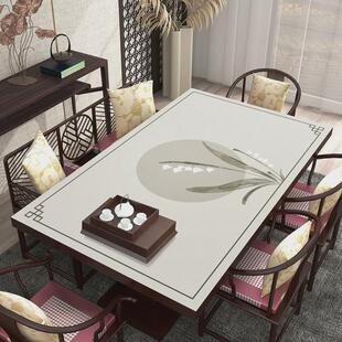 批发新中式桌垫桌布防水防油免洗皮革中国风实木餐桌桌面保护茶几