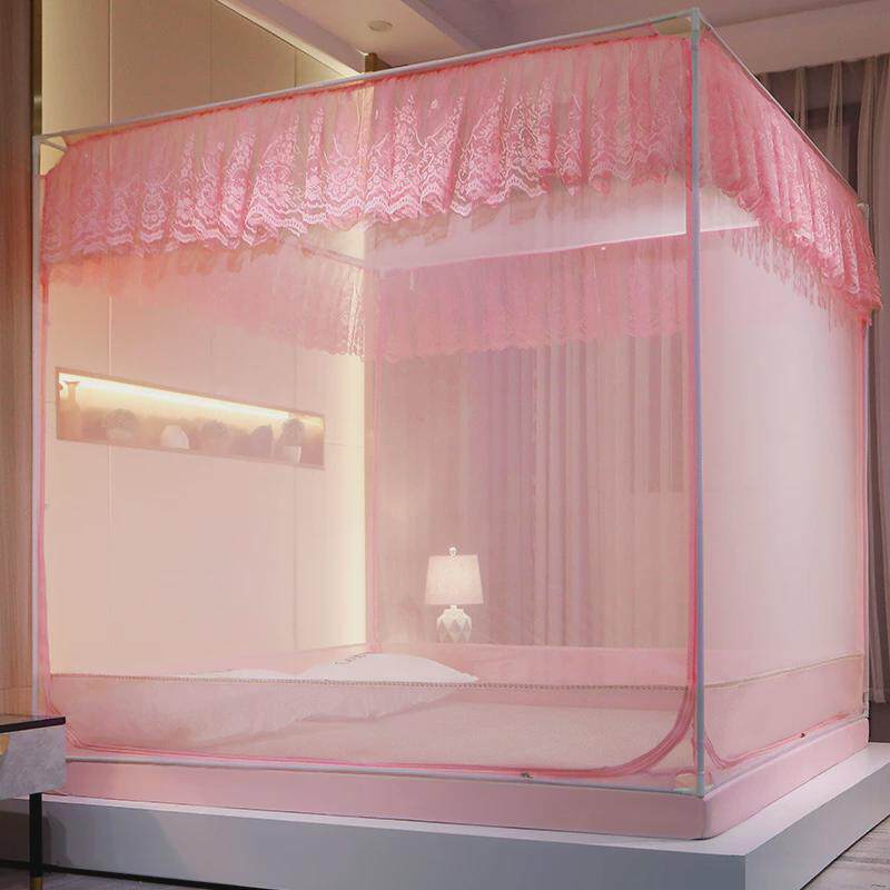 a6l乘床垫蚊帐无底公主风三门儿童防摔1.5m/1.8x2套两米二拉链床