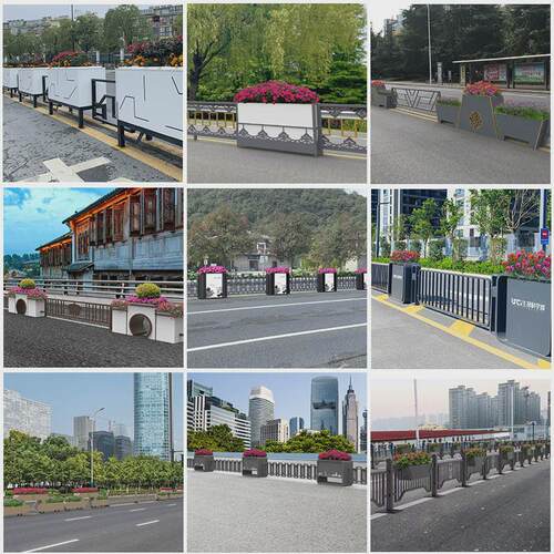 户外移动金属铁艺不锈钢花箱花架组合隔断长方形花坛花槽道路护栏