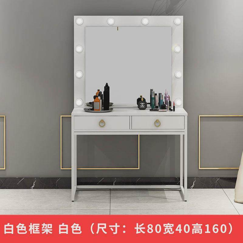 培训影楼化妆台带灯婚纱店梳妆台双面镜简约美容院网红化妆桌