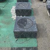 ll天然户外黑山石水钵庭院流水景观日式 喷泉造景石盆石雕园林流水