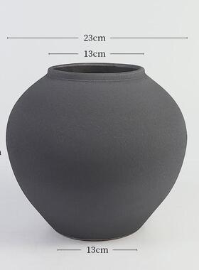 月亮罐自由陶瓷大花瓶摆件中式日式插花器皿景德镇花花器民宿装饰