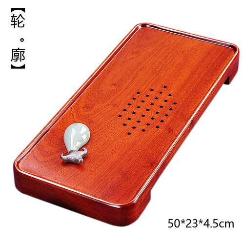 旅行接水盘茶盘整块实木黑檀木花梨木原木高档客厅带家用送礼茶台