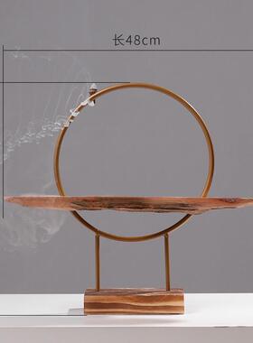 新中式禅意摆件创意根雕底座客厅玄关电视柜家居装饰木质工艺品