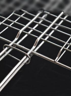 热销X1MX1M烧烤炉烧烤网夹烤鱼夹子商用加粗不锈钢竖条网格拍子大