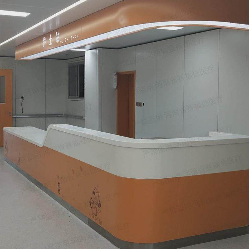 医院护士站圆形导诊台护士接待台诊所弧形l型前台小型型直导医台