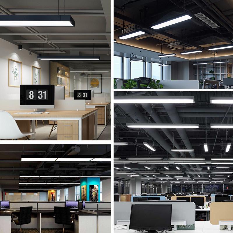 办公室吊线灯商场吸顶健身房灯方通长条灯教室吊灯led拼接线条灯