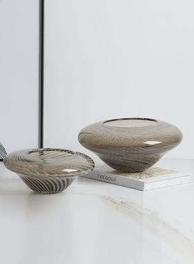 热销意式轻奢家居渐变色条纹玻璃果装饰品别墅餐桌茶几高级感水果