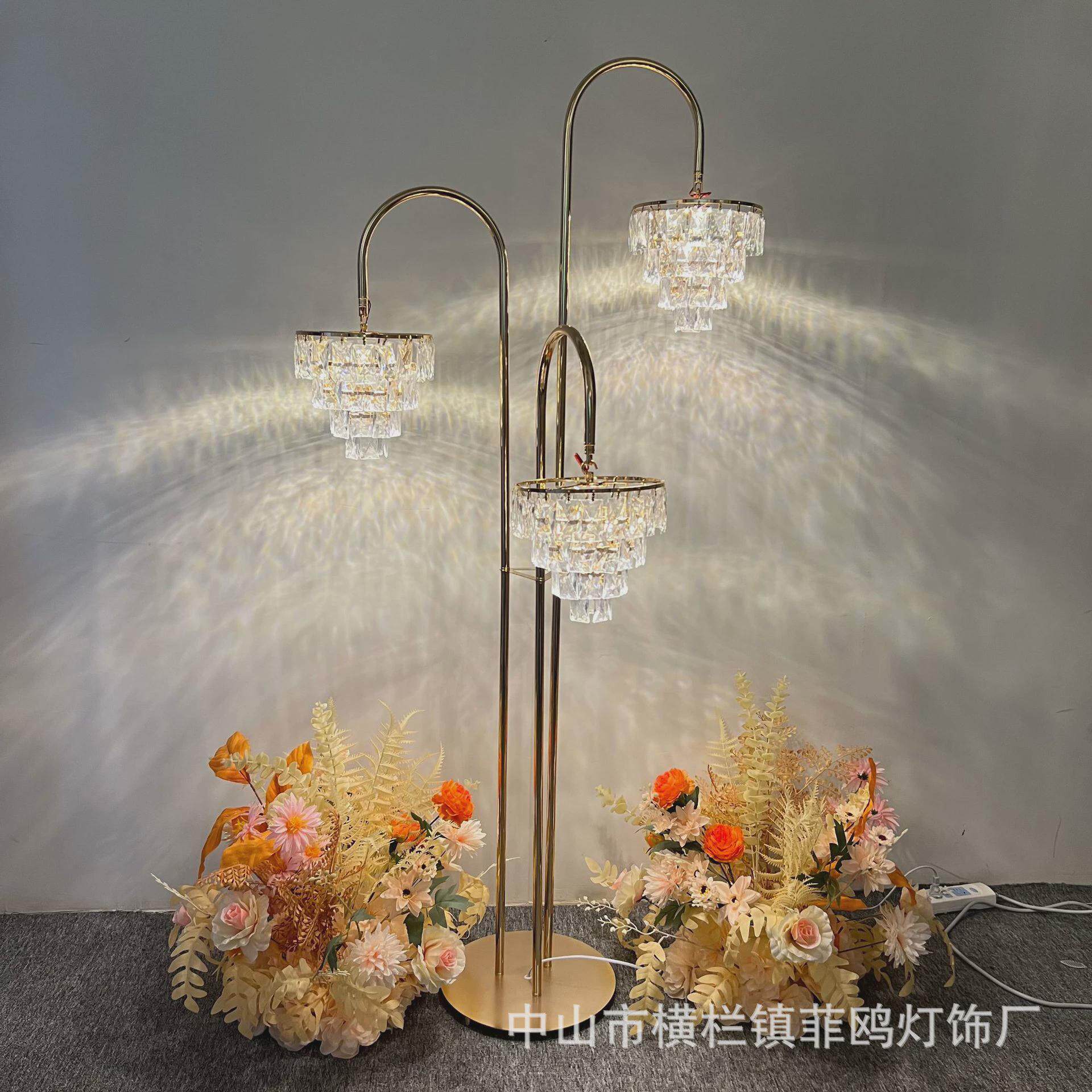 婚庆铜丝铁艺电镀3头时空道具灯泡路引婚礼场地布置装饰路引摆件