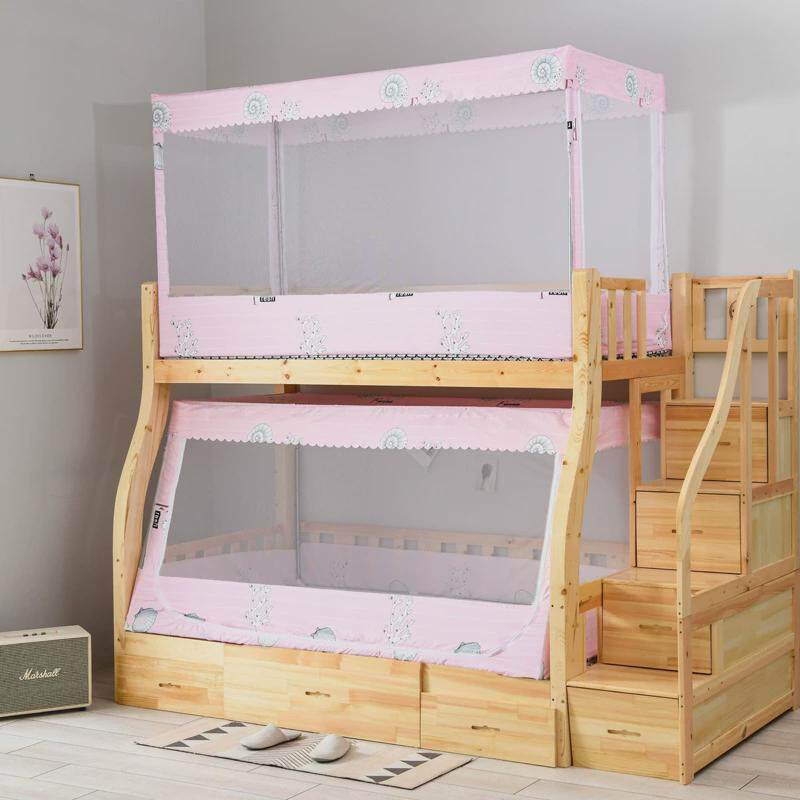 86M0子母床方蚊帐1.2m上下铺1.5床梯形高低拉链0.9米床步梯儿童双