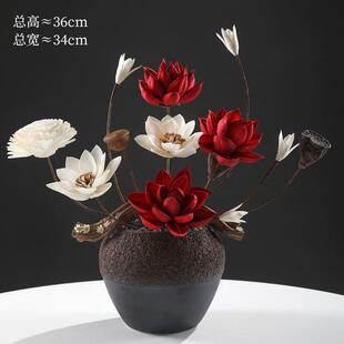 莲蓬干花真花摆件轻奢餐桌花束家居清新禅意装饰花