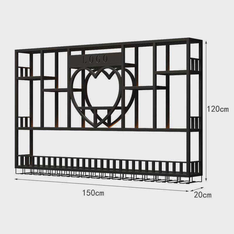 白酒酒柜靠墙壁挂式铁艺展示架置物架工业风酒吧吧台餐厅红酒架子