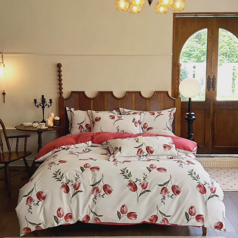 春季长绒棉高级感100支轻奢陶瓷磨毛四件套全棉艾棉绒纯棉四件套