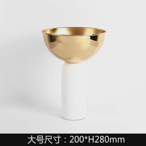 家居饰品创意北欧样板房客厅大理石插花器轻奢个性果盘电视柜摆件
