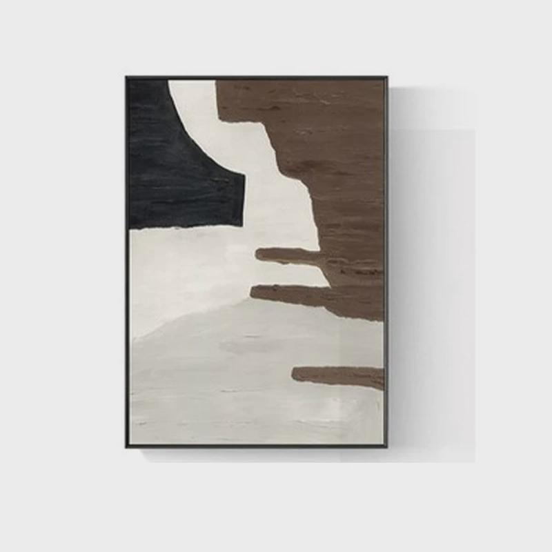 侘寂风客厅装饰画北欧挂画落地日式沙发大幅玄关餐厅肌理抽象油画
