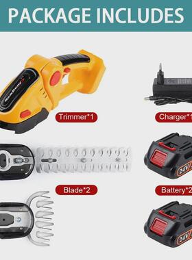 2合1绿篱机20000RPM可充电手持式家用灌木除草修剪割草机花园工具