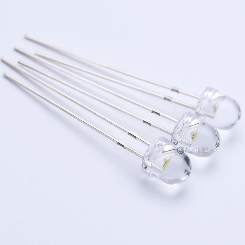 f5草帽高头4.8mm衣led白光车灯台灯灯珠光源直插式led灯珠