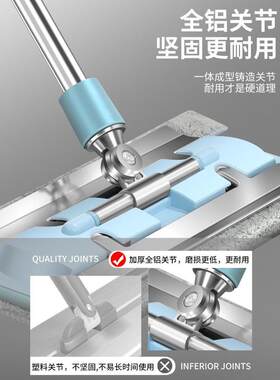 m204拖把家用懒人平板一拖净拖布固夹式替换布干湿两用厨房瓷砖地