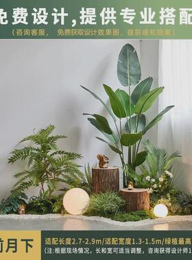 仿真绿植造景室内露营风组合大型橱窗仿真植物盆栽仿真树景观设计