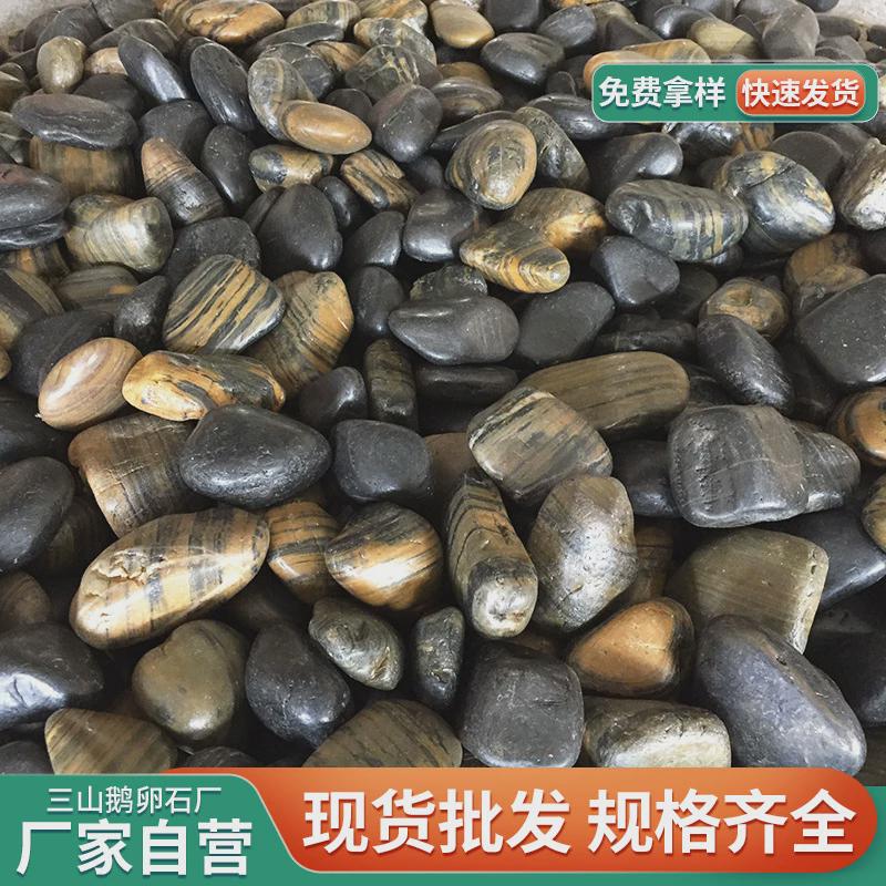 条纹鹅卵石厂家直销天然虎皮纹雨花石头工程抛光垫底普通铺路