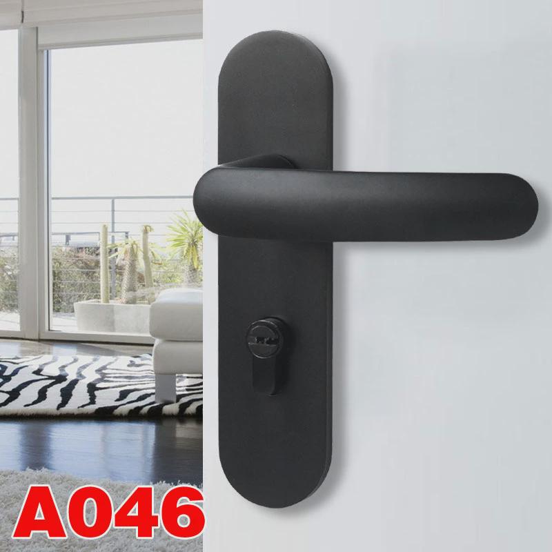 太空铝黑色门锁室内5845磁吸静音实木门锁房门锁具卧室执手执手锁