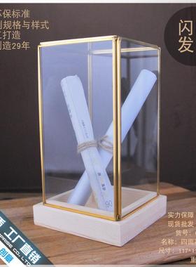 美式书架玻璃罩摆件欧式办公室创意办公桌书房店面摆设桌面装饰品