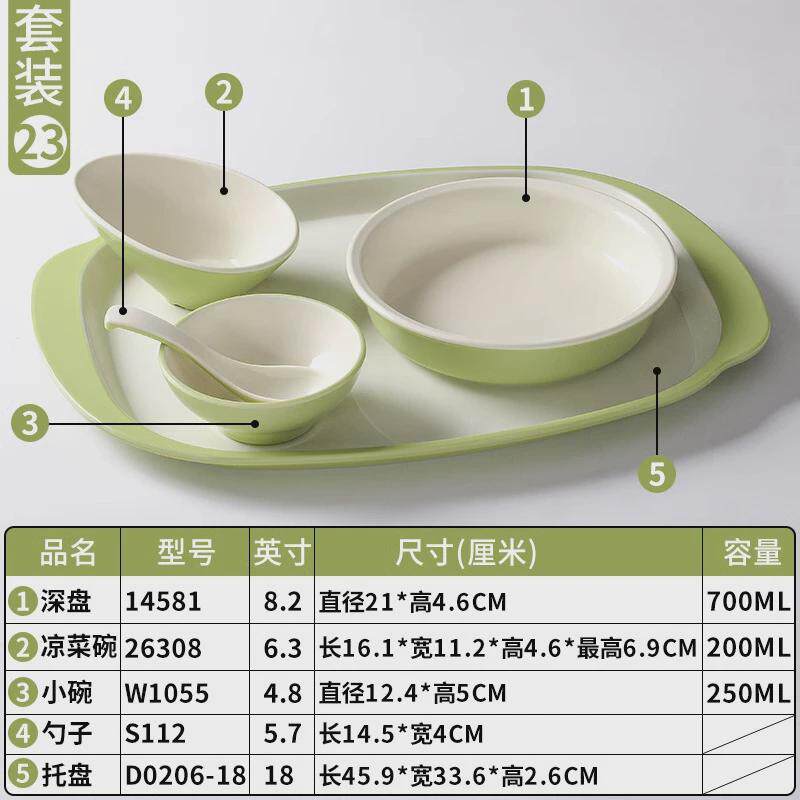 托盘盘子商用饭店学校食堂碗餐盘打饭套餐自助快餐配菜盘密胺餐具