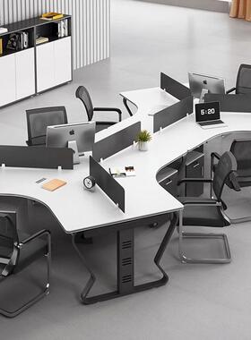 kaF办公室职员办公桌6人8人位电脑卡座创意员工办公桌椅组合简约