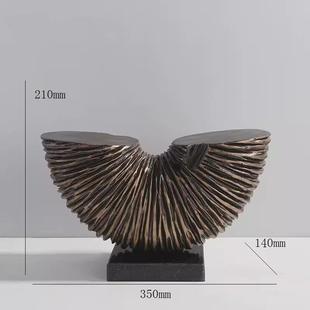 样板间现代轻奢创意半圆摆件新中式 饰品摆设 客厅玄关博古架家居装