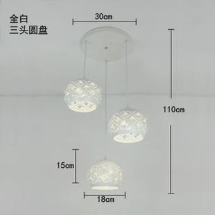 北欧餐厅吊灯创意镂空铁艺吊灯过道吧台走廊单头水晶三头吊灯 时尚